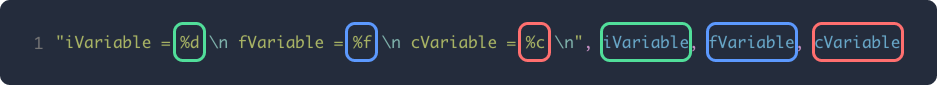 printf with multiple parameters