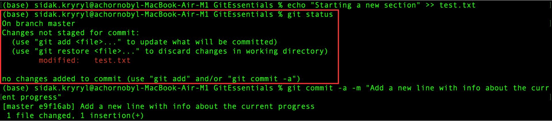Checking status
