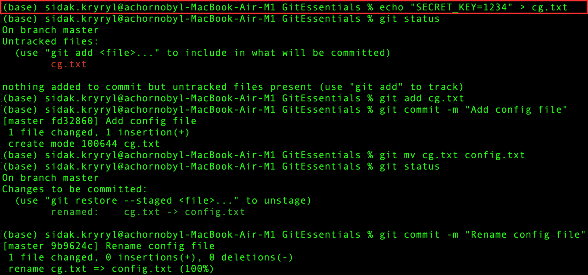 Creazione del file di configurazione