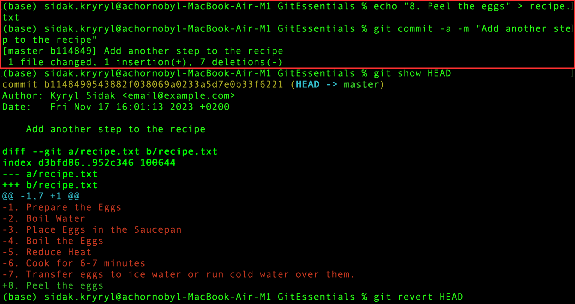 Modifica e commit diretto
