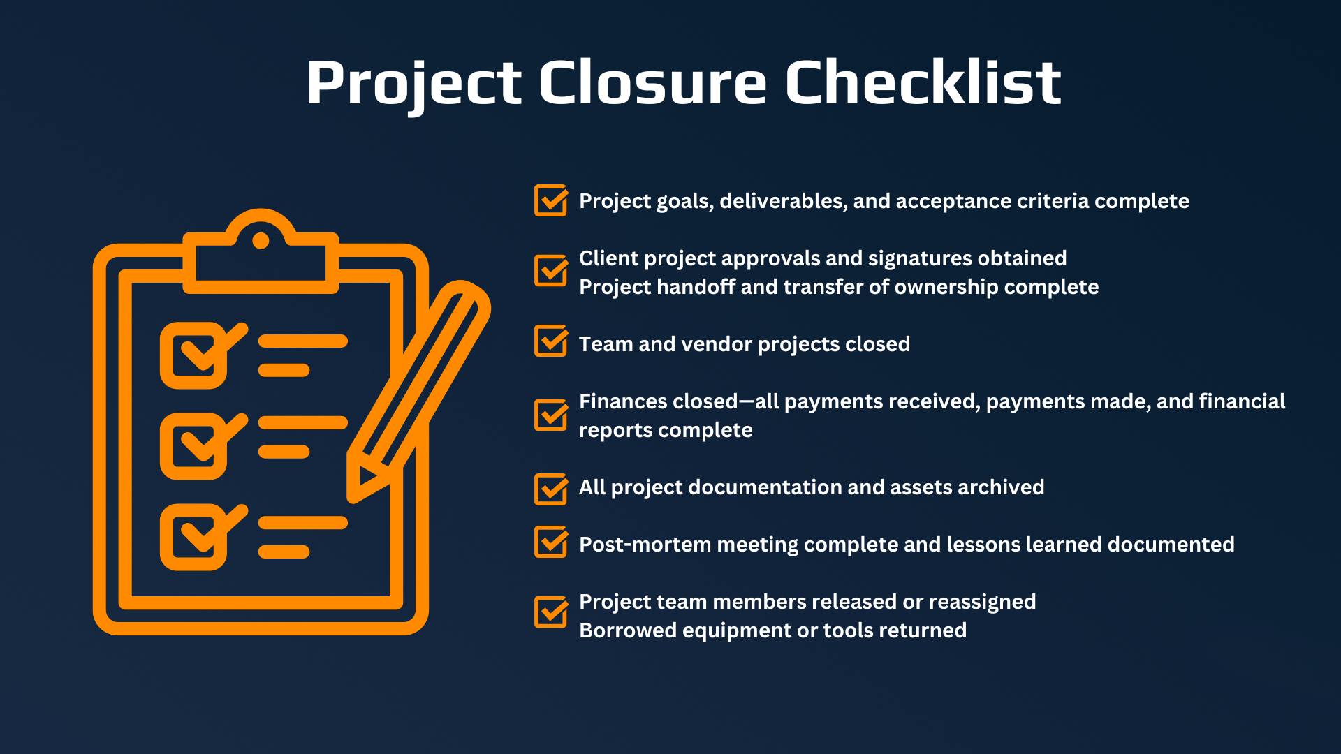 project closure checklist
