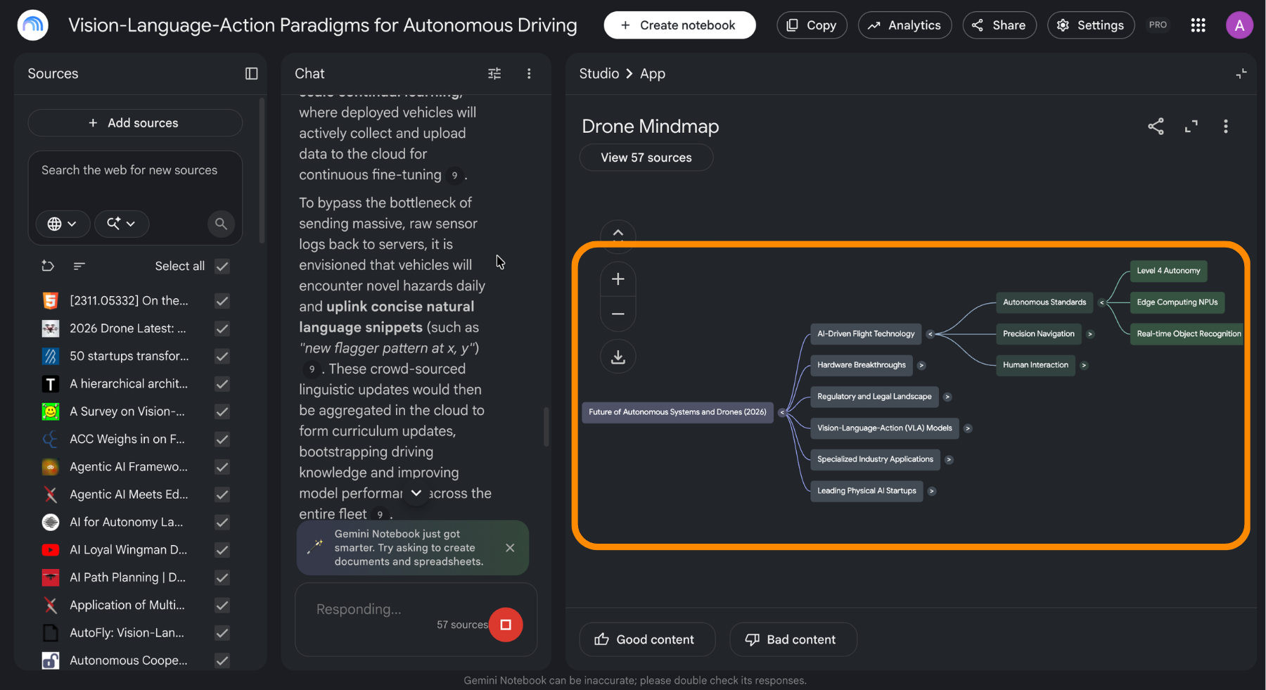 > **📸 Screen 8** – Page: a generated mind map with several branches expanded, whole window. > Circle: one expanded branch, and the download control.