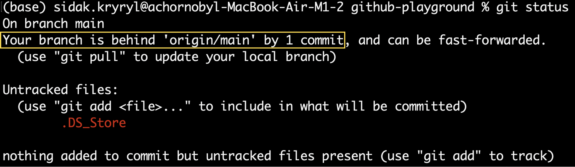 Status before merging