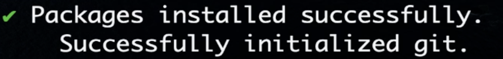 angular project successfully created terminal message