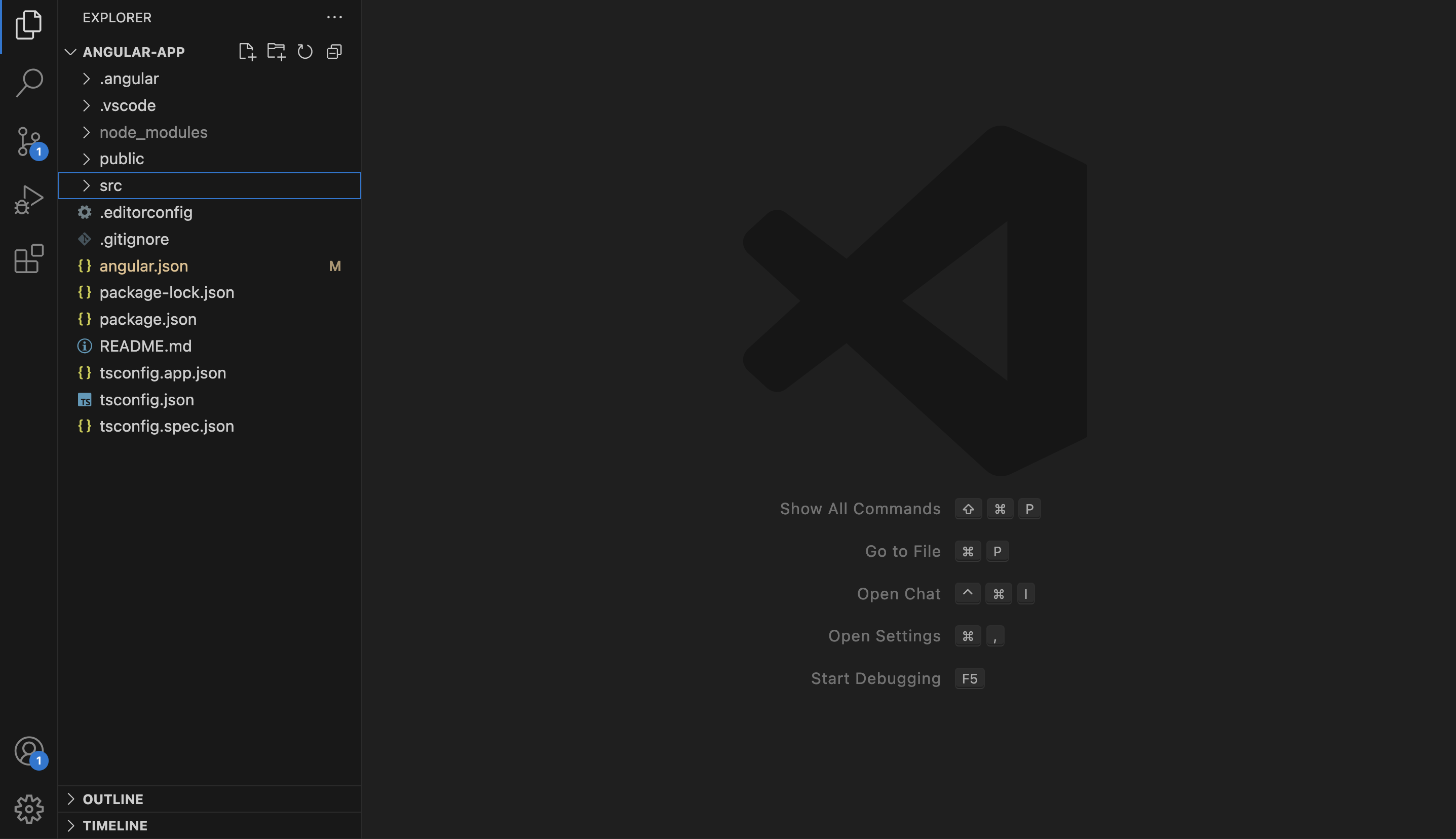 vs code first open project